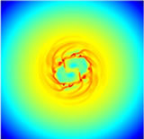 Evolution and Instability of a Self-gravitating Galactic Gaseous Disk under the Influence of a Fast Rotating Bar Potential